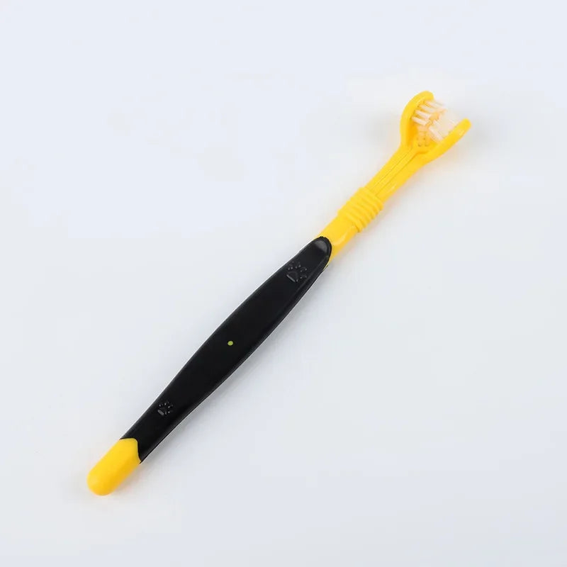 3-Head Pet Toothbrush Dogs Oral Cleaning Soft Bristle Toothbrush for Small Breed Easy Grip Handle Gentle on Gums Reduce Plaque